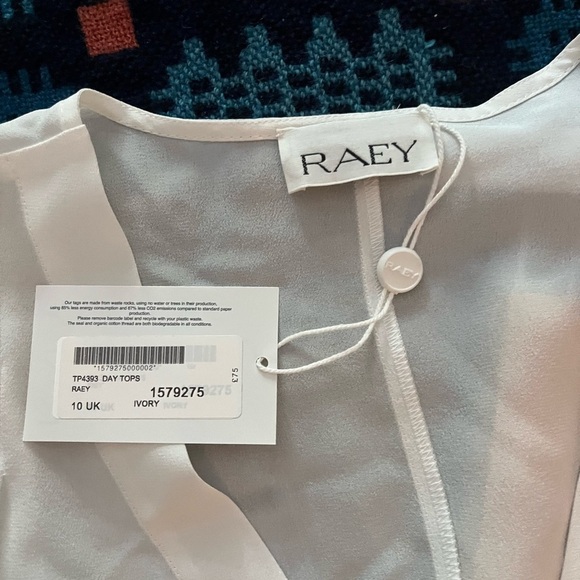 NWT Raey Silk Day Top V-Neck Blouse - Picture 8 of 10